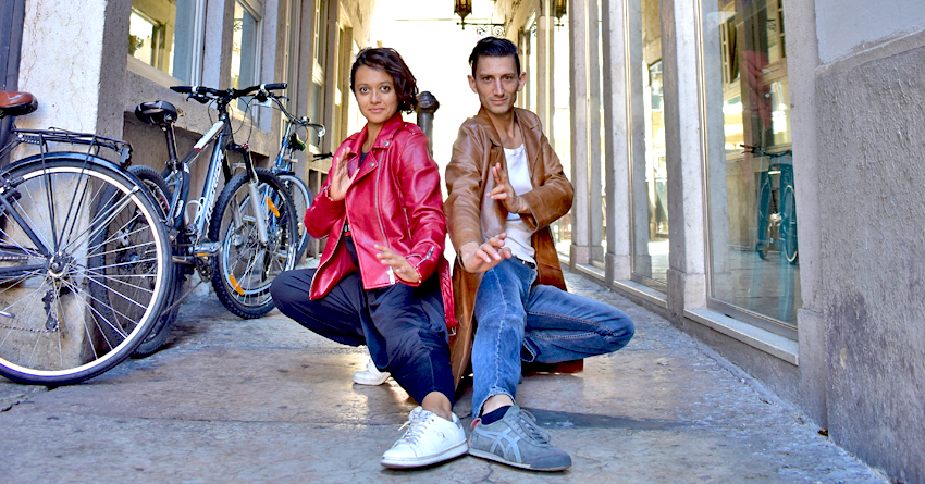 Jessica en Francesco op straat